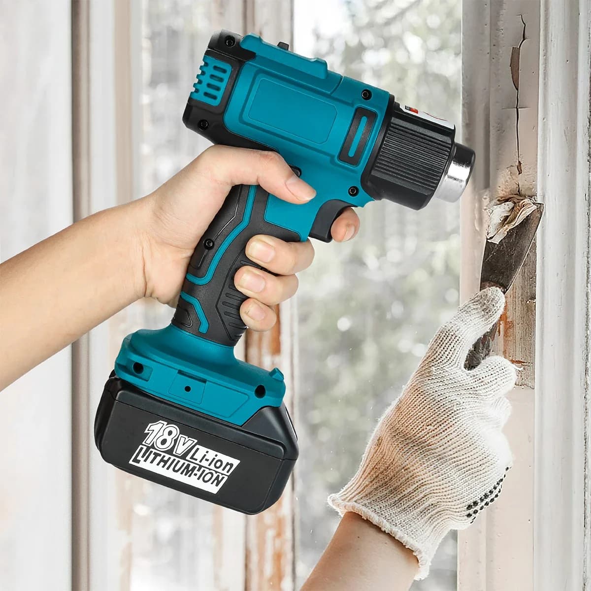 z Pistola ad aria calda senza fili 18V/20V 2.0ah Batteria agli ioni di litio per pistola termica artigianale con batteria al litio
