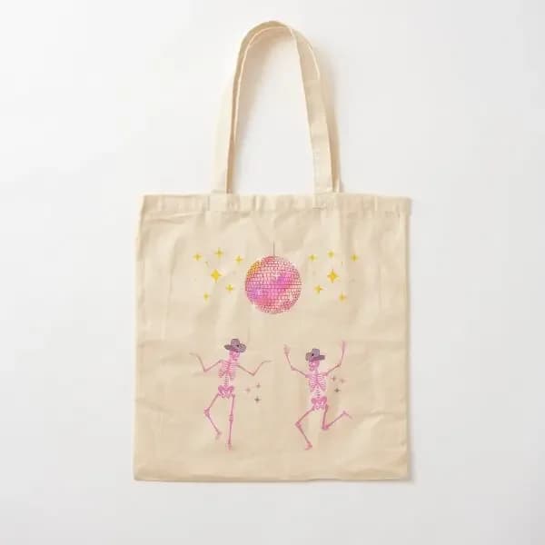 Palla da discoteca e balli Scheletri da cowboy Borsa di tela Designer Borsa riutilizzabile Pieghevole Unisex Viaggio Donna Moda Generi alimentari