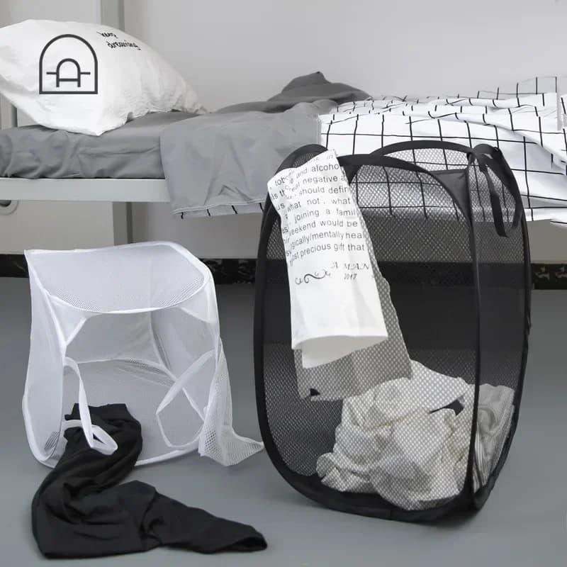 Foldable Basket for Drying Linens, Basket for Bathroom, Laundry Container, Storage Bag