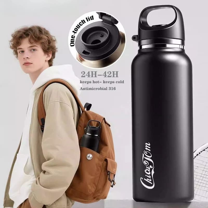 Bottiglia d'acqua portatile in acciaio inossidabile Tazza sportiva isolata a tenuta stagna per ciclismo all'aperto Escursionismo Palestra Viaggi Regalo di Natale di Halloween