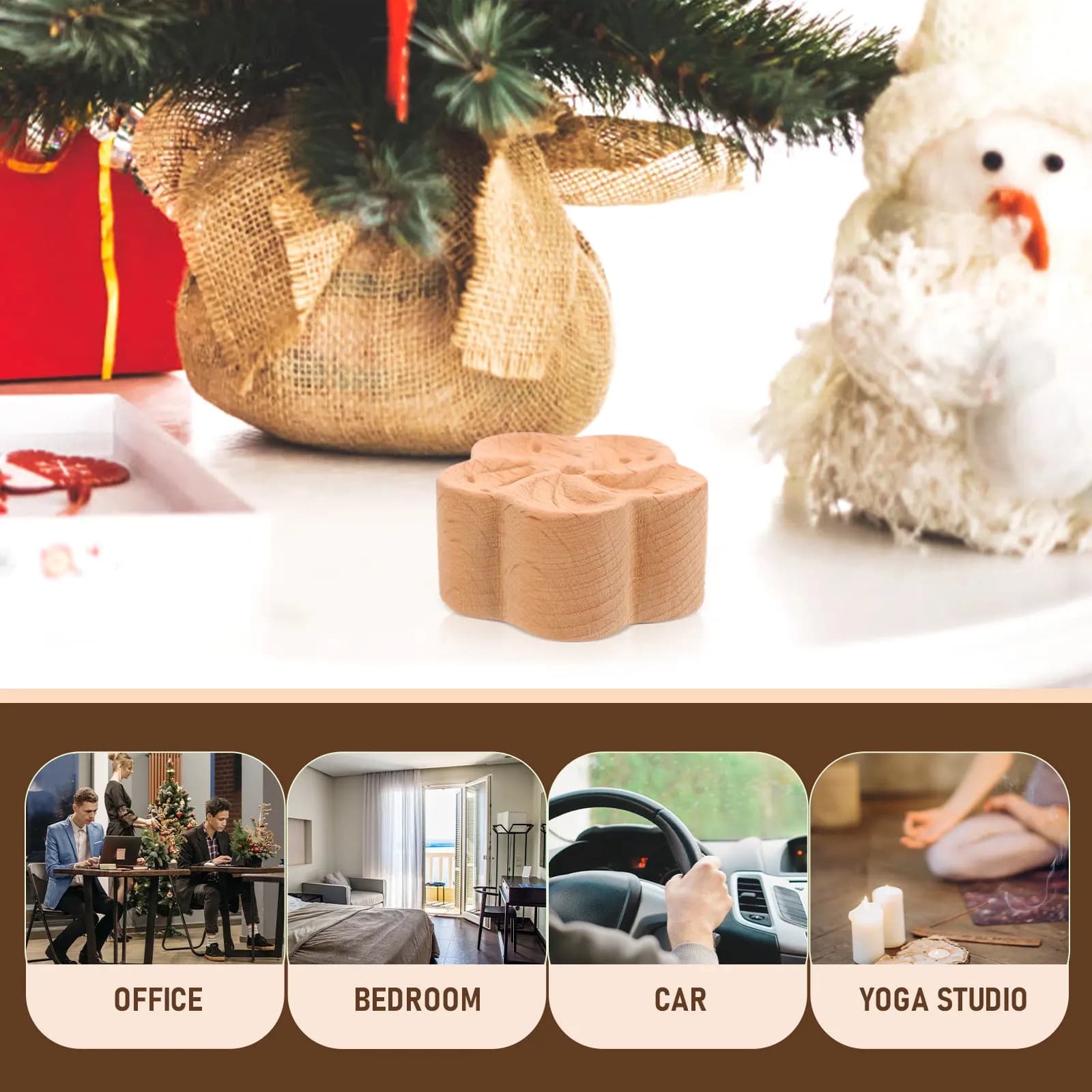 Wooden Essential Oil Diffuser Made of Beech Wood Perfect Size Aromatherapy Fragrance Diffuser for Home Office Car Bedroom Yoga
