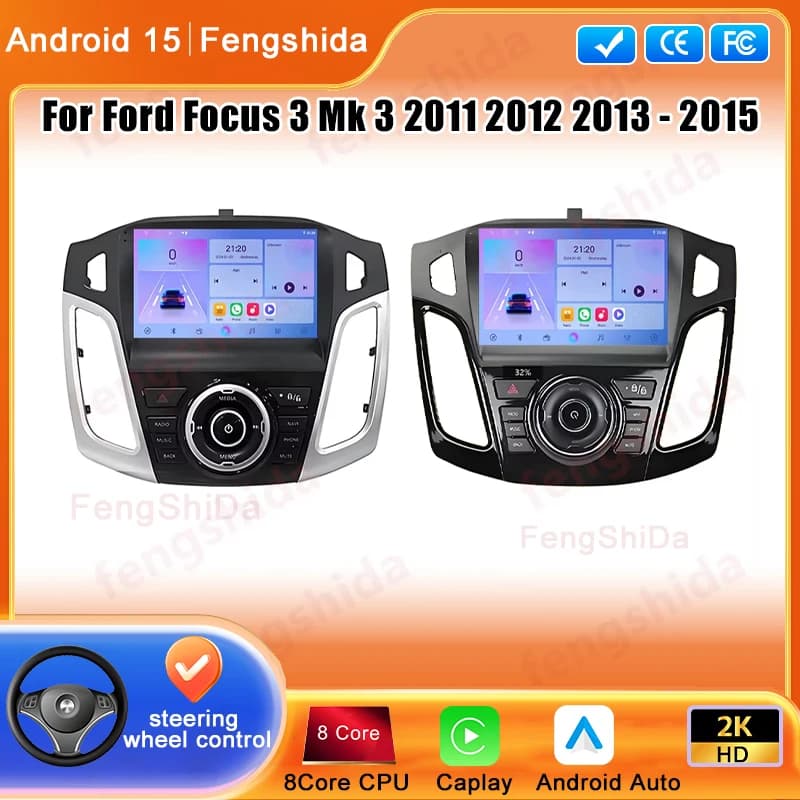 Android Auto Per Ford Focus 3 Mk 3 2011 2012 2013 2014 2015-2019 Lettore video multimediale Navigazione GPS Autoradio Unità principale DVD