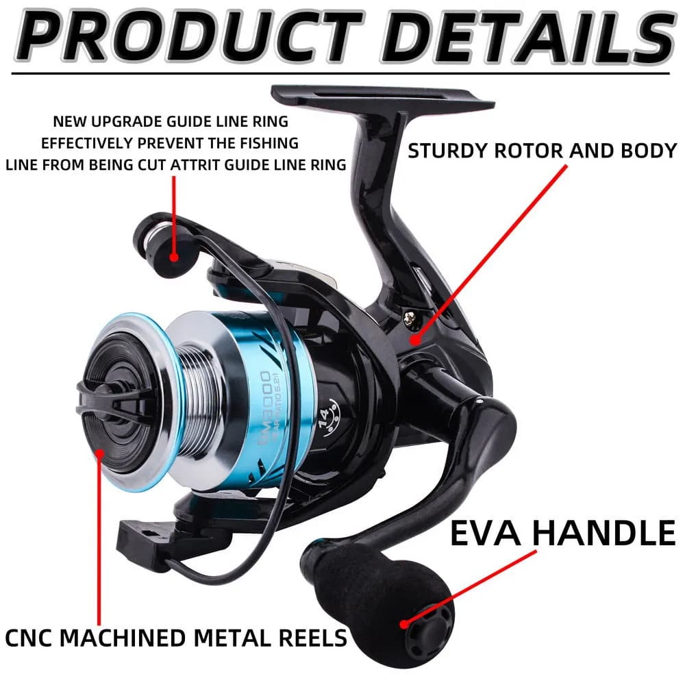 New Hot Anchor Fishing All Metal Long Cast Sea Rod Lure Spinning Reels Saltwater Freshwater Ultra Smooth Bass Perch Trout Tackle
