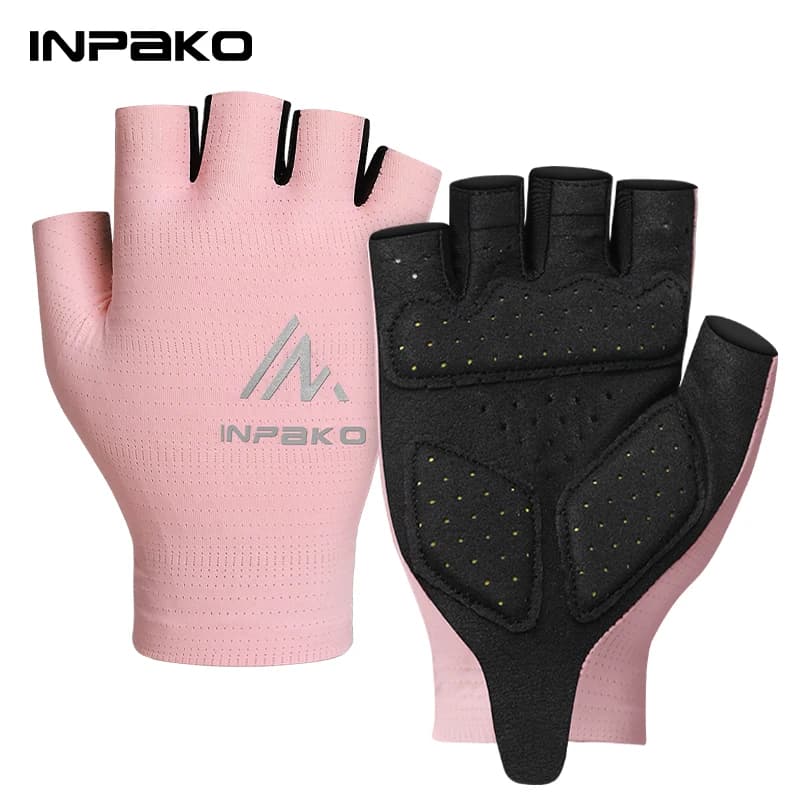 INPAKO Cycling Gloves Summer Breathable Anti-Slip Half Finger Bike Gloves For Men Women Mountain Road Cycling Gym Workout Gloves