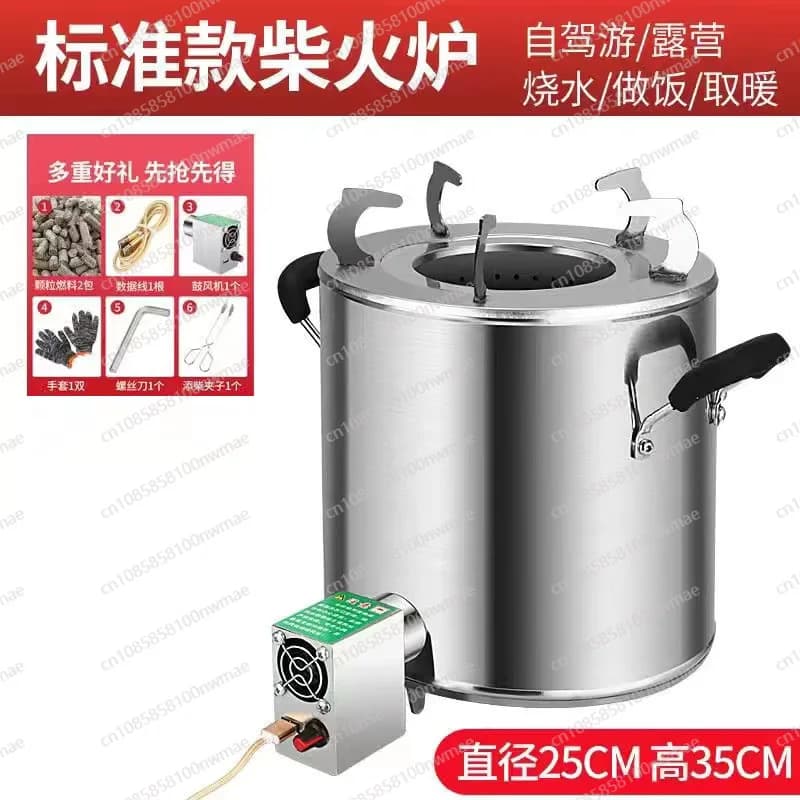 Wood Gasifier Fire Warming Home Camping Stainless Steel Portable Wood stove
