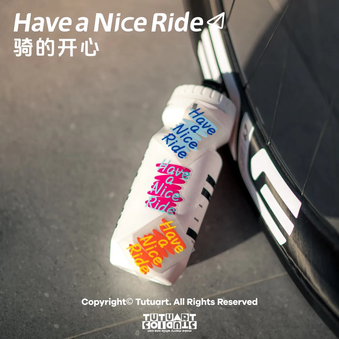 2Pcs Cycling Quote Vinyl Stickers Waterproof Self Adhesive Decals For Bike Bottle Cage Helmet Laptop Bike Mod Decor