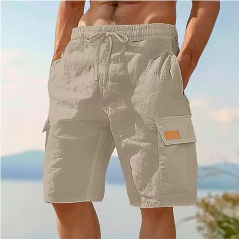Pantaloncini Cargo Estivi ad Asciugatura Rapida per Uomo, Shorts Tattici con Tasche Multiple, Pantaloncini Casual da Esterno con Elastico in Vita e Cordoncino