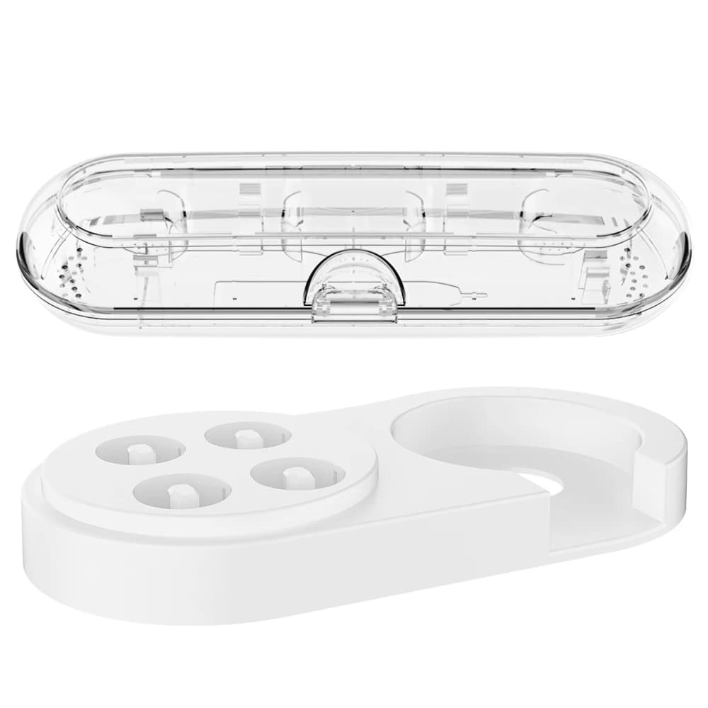 Set di custodia da viaggio trasparente per spazzolino e supporto per spazzolino compatibile con spazzolini elettrici Oral B e Oral B iO Series