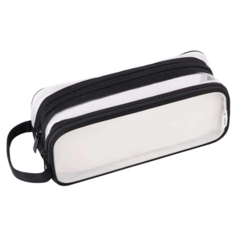 Borsa trasparente per cosmetici, borsa da viaggio per il trucco, astuccio trasparente per matite, organizer portatile per trucchi per adulti, adolescenti e donne.