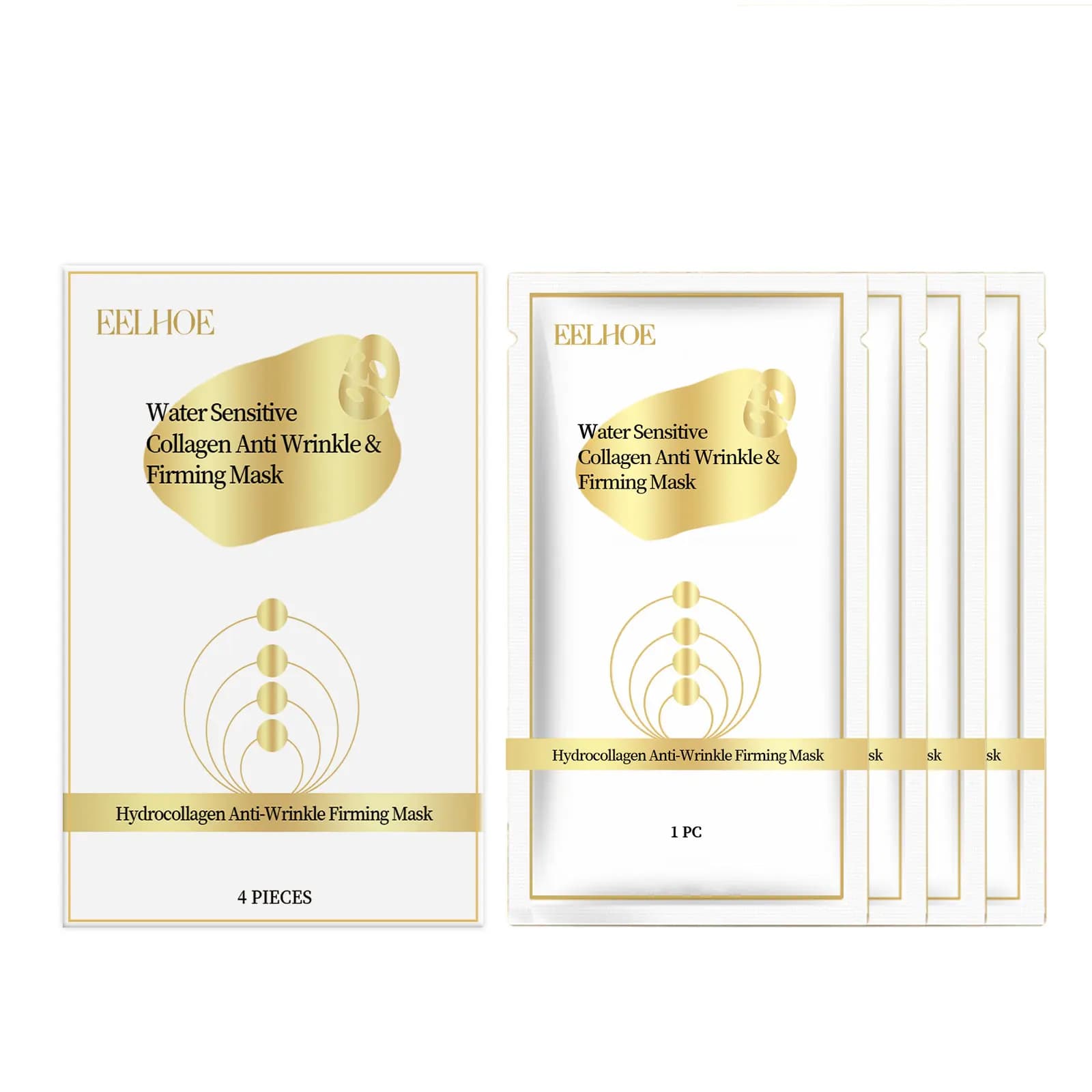24k Gold Under Eye Patches Eye Mask Pure Gold Anti-Aging Collagen Hyaluronic Acid Under Eye Mask