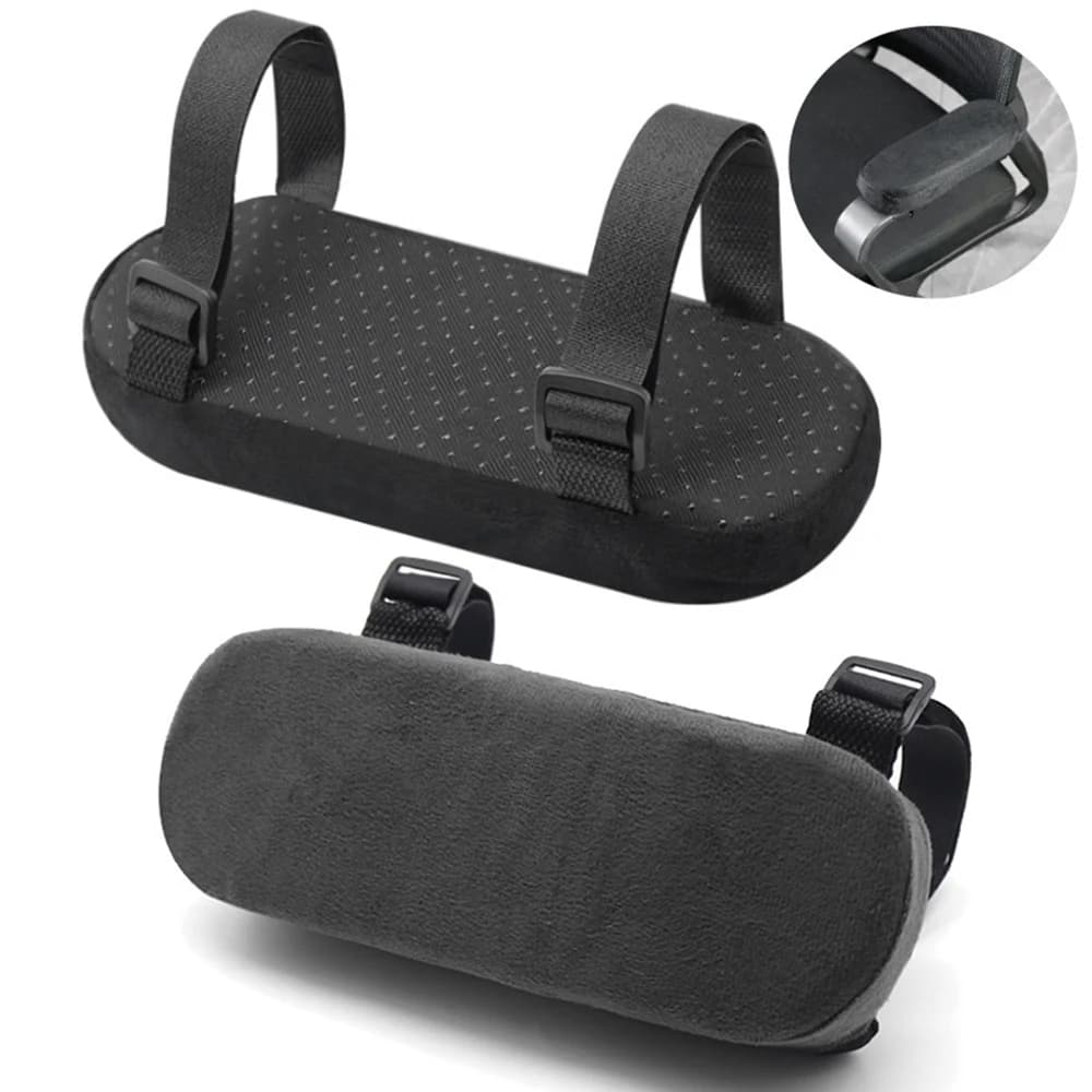 2 Cuscini Ergonomici in Memory Foam per Braccioli di Sedie da Ufficio e Gaming, Supporto per Gomiti con Riduzione della Pressione