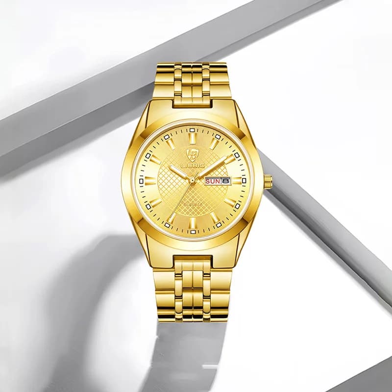 LIEBIG Luxury orologi delicatezza in acciaio inossidabile data dell'ora orologi da polso al quarzo impermeabili orologio moda orologio per uomo donna Reloj