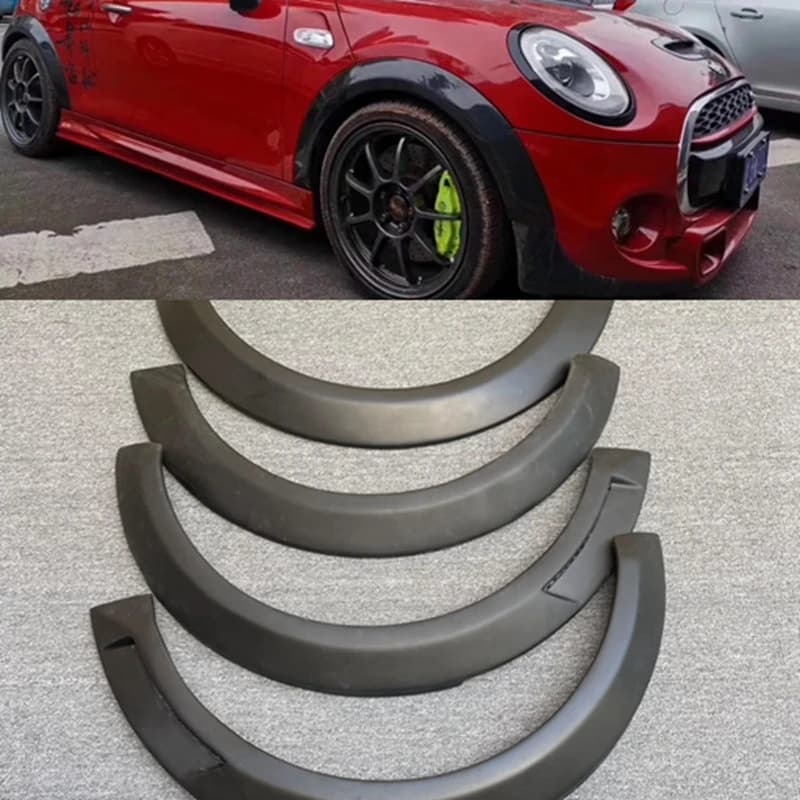 For BMW Mini F56 F55 Cooper S 4PCS Car Real Carbon Fiber Wheel Eyebrow Eyelids Fender Arches Flares Trim Cover Sticker 2014-2021