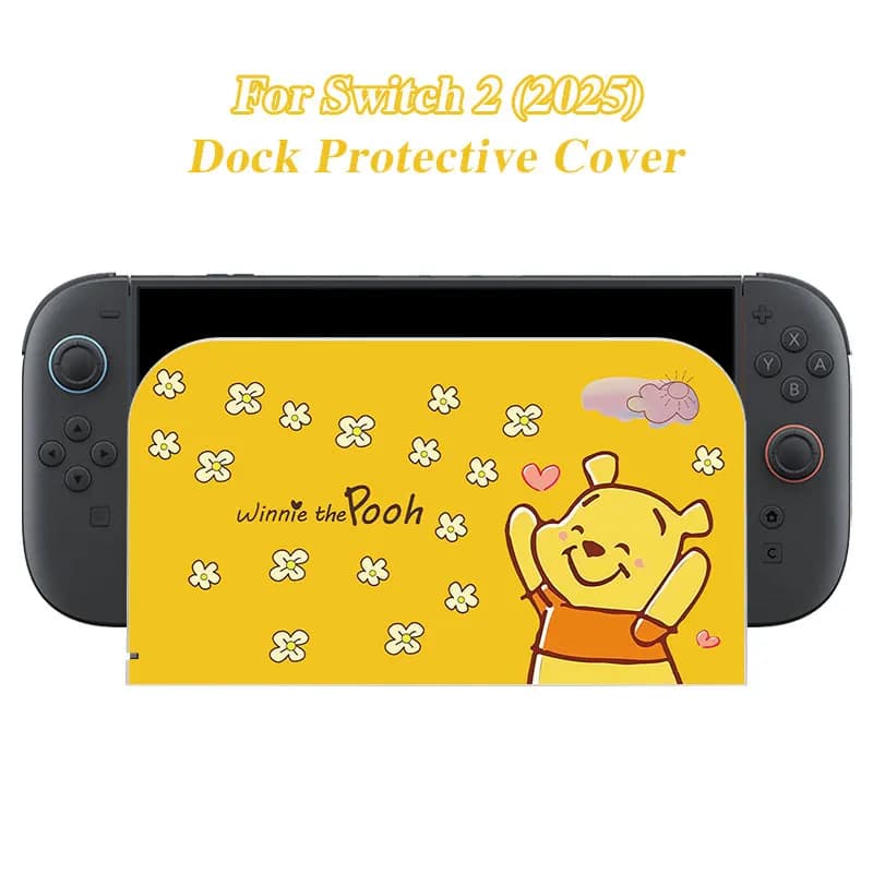 Cover Protettiva Decorativa a Forma di Orso Cartoon per Nintendo Switch 2, Piastra Frontale Sostitutiva per Dock di Ricarica TV