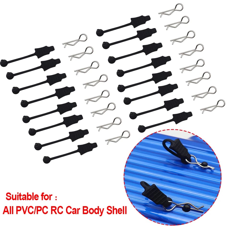 Kit di fissaggio clip corpo in gomma per parti di automobili Mojave Limitless Typhon Kraton 1/7 1/8 RC (tutte le scaglie del corpo in PVC PC adatto)