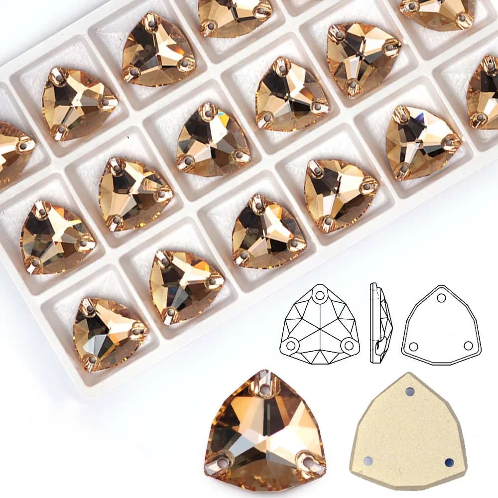 Cristallo Trilliant K9 Golden Shadow da cucire 3272, strass premium per abbigliamento, borse, scarpe - Pietra di cristallo