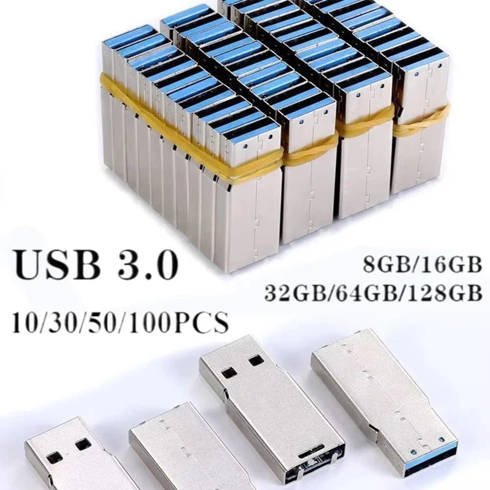 Wholesale chip Plug and play USB 3.0 High speed memory flash 4GB 8GB 16GB 32GB 64GB 128GB usb U disk semi-finished chip pendrive