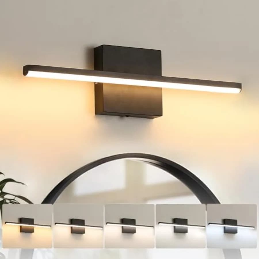 Lampada Moderna per Bagno da 16 Pollici, 14W, Dimmerabile 5CCT, Applique LED da Parete per Specchio, Illuminazione per Toilette