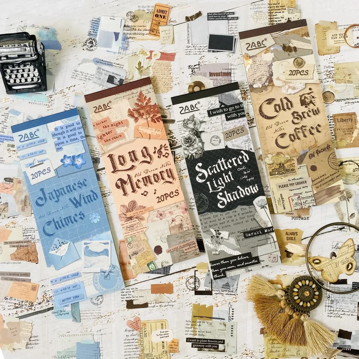 Journamm 20sheets PET Journaling Sticker Set for Scrapbooking DIY Collage Junk Journals Decorate Photo Albums Diaries Sticker