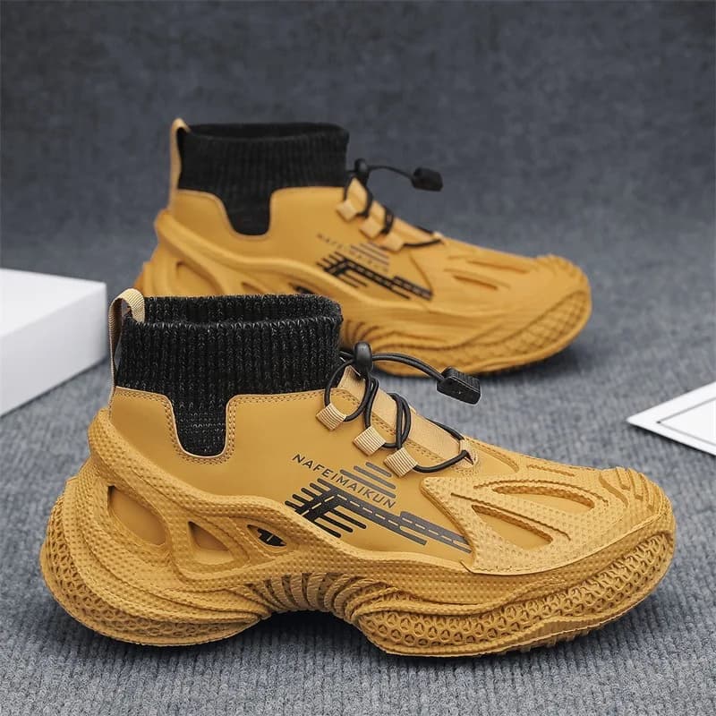 Scarpe casual da uomo con tacco piatto traspirante in rete traforata e lacci poco profondi sono scarpe sportive di marca di nicchia e distintivi