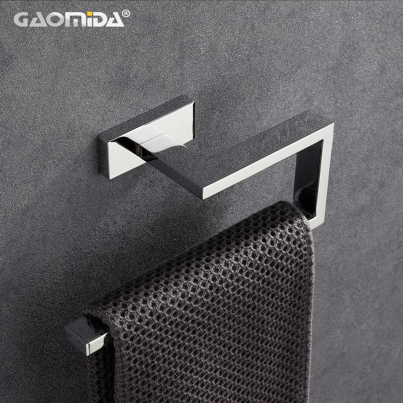 Portasciugamani in ottone bagno portasciugamani nero anello mensola da parete per wc cucina asciugamano di carta appendiabiti accessori Hardware di stoccaggio
