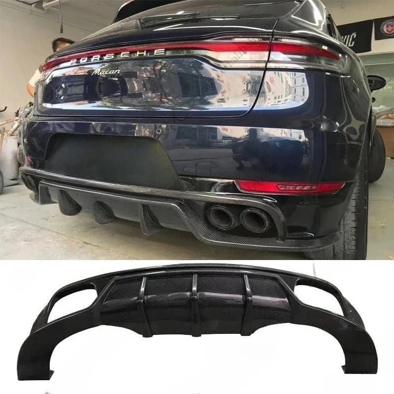 Esclusivo 2025 Acquista MACAN Diffusore per labbro paraurti posteriore in fibra di carbonio per fibra forgiata personalizzata Porsche