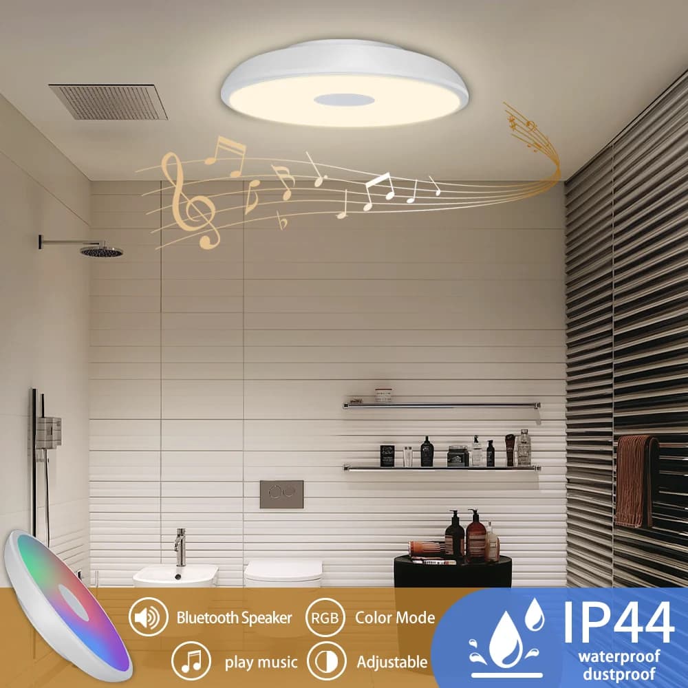 Lampade a LED Plafoniere con altoparlante Bluetooth Telecomando Cambia colore Lampada da soffitto per la decorazione domestica Elettrodomestico