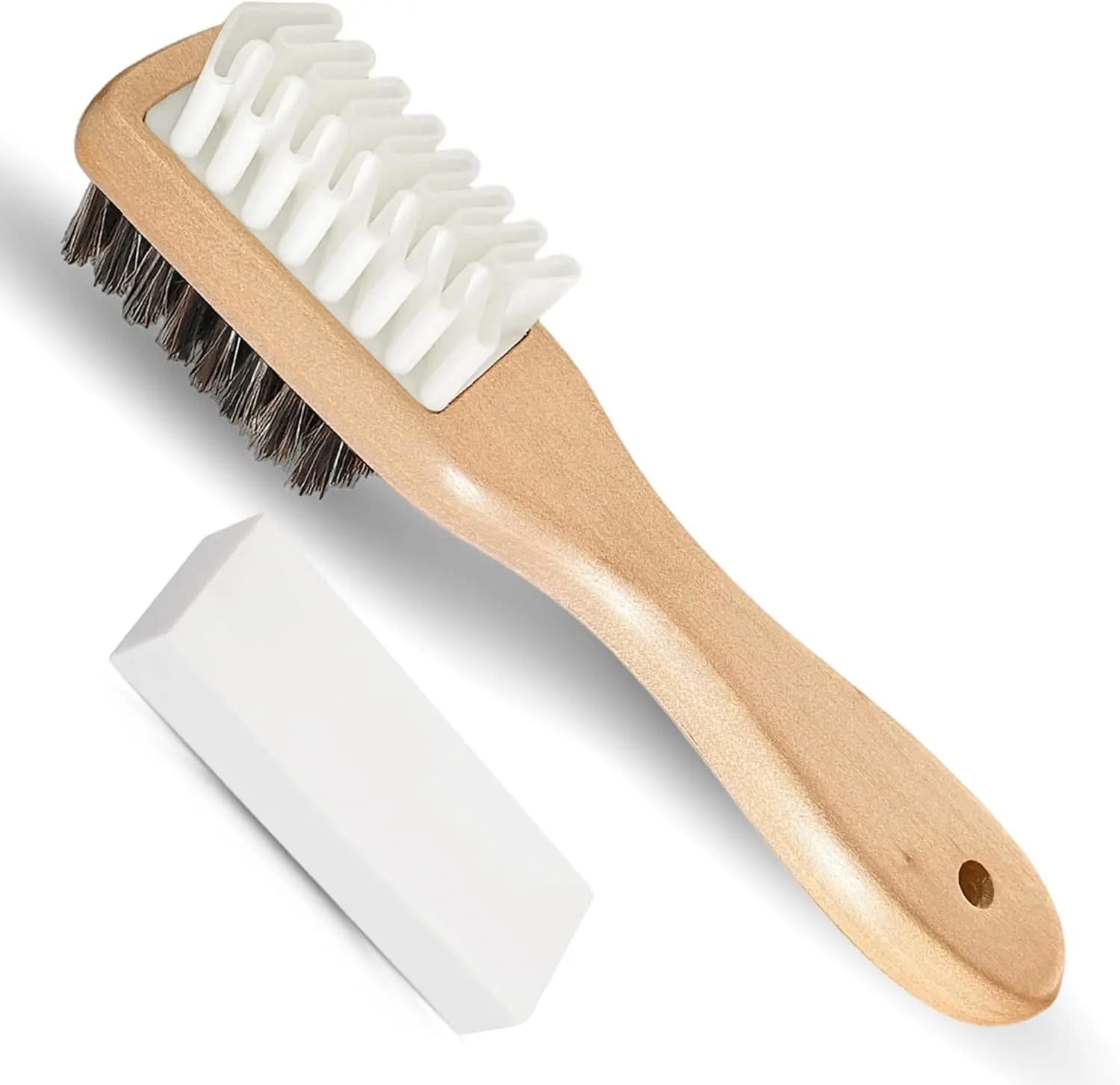 Spazzola e Gomma per Camoscio, Pulitore per Scarpe in Camoscio con Spazzola in Crepe e Setole in Ottone e Gomma per Camoscio, Risolve Efficacemente le Macchie Ostinate in Modo Sicuro