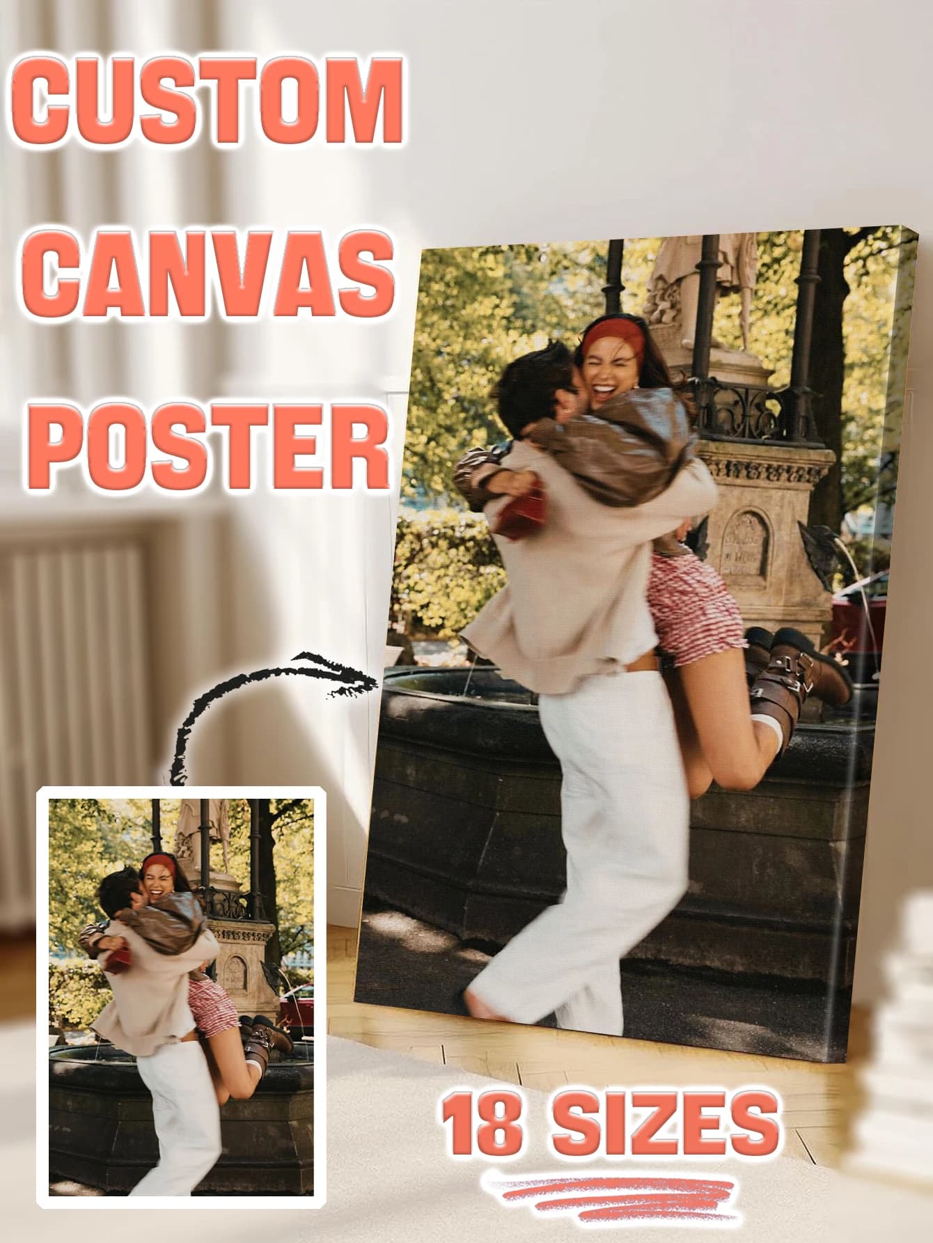 Poster su tela personalizzabile di tutte le dimensioni con cornice fai-da-te o solo tela per articoli per la casa/regalo di compleanno/decorazione del soggiorno/bagno