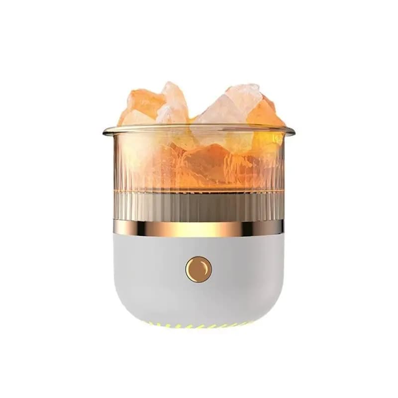 Umidificatore a nebbia fredda A78E da 160 ml, diffusore di oli essenziali per aromaterapia, diffusore con lampada di sale e 7 luci colorate per la casa