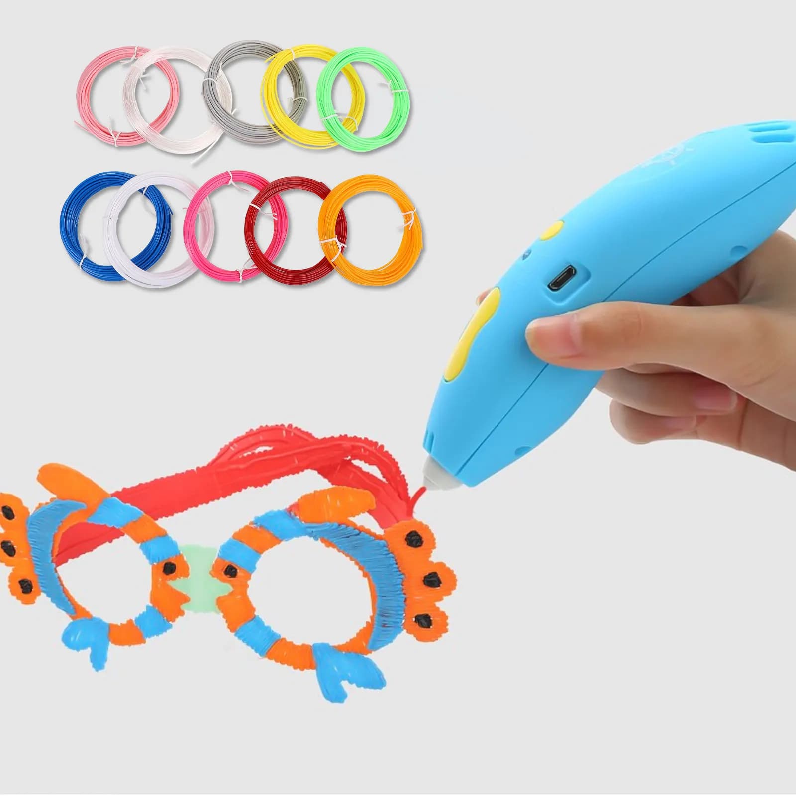 10 Pieces PLA Filament for High Temperature 3D Printing, Casual Color, Smooth, Durevoli, Ecological, No Bubbles
