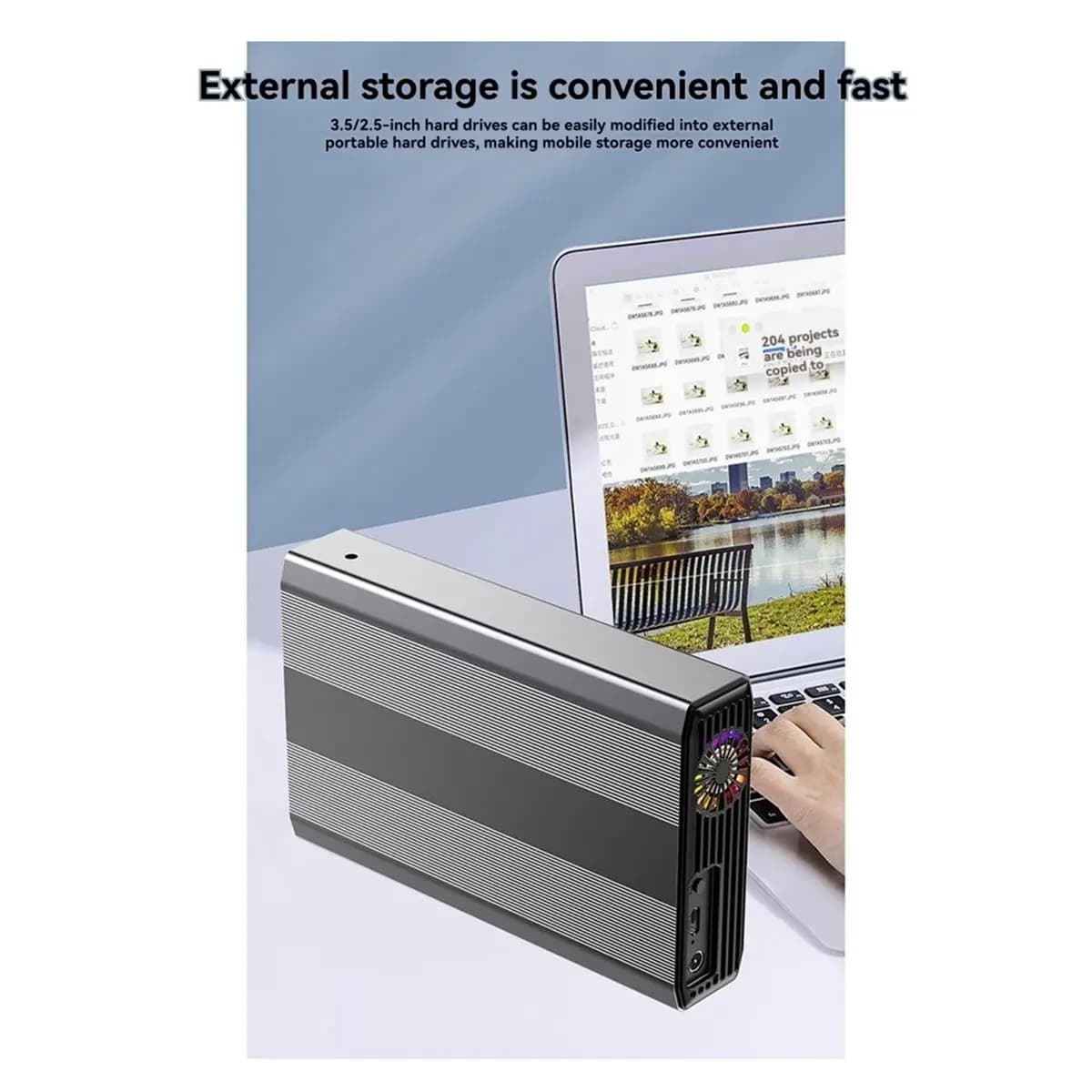 A49T 3.5Inch HDD Case SATA to USB 3.1 Type C Adapter External Hard Drive Enclosure for 2.5In 3.5In SSD Disk HDD Case for PC