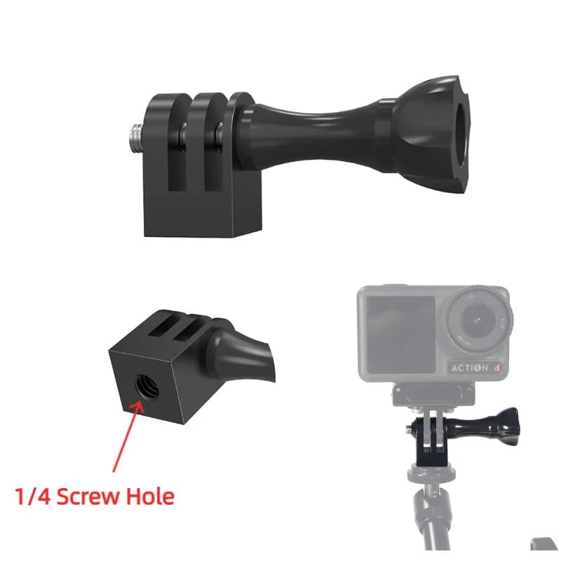 Mini adattatore per treppiede vite M5 con foro da 1/4" per GoPro 13 Insta360 Go Ultra Ace Pro2 Osmo 360 Action 5Pro supporto per convertitore selfie stick