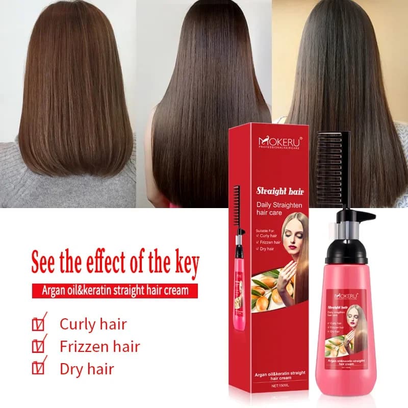 Piastra per capelli crema a base di erbe cheratina pettine crema per capelli lisci cura professionale dei capelli non ferire ammorbidente efficace