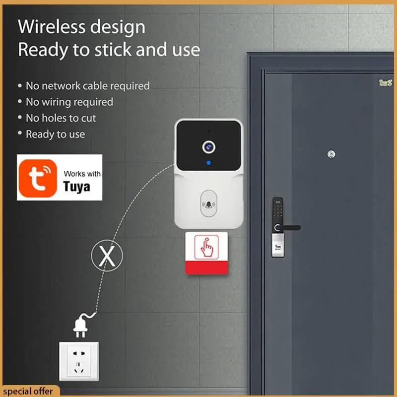 A68Z Tuya Wifi Campanello Video Campanello Conversazione bidirezionale Telecamera per visione notturna Campanello Smart Life Campanello Sicurezza domestica intelligente Facile da usare