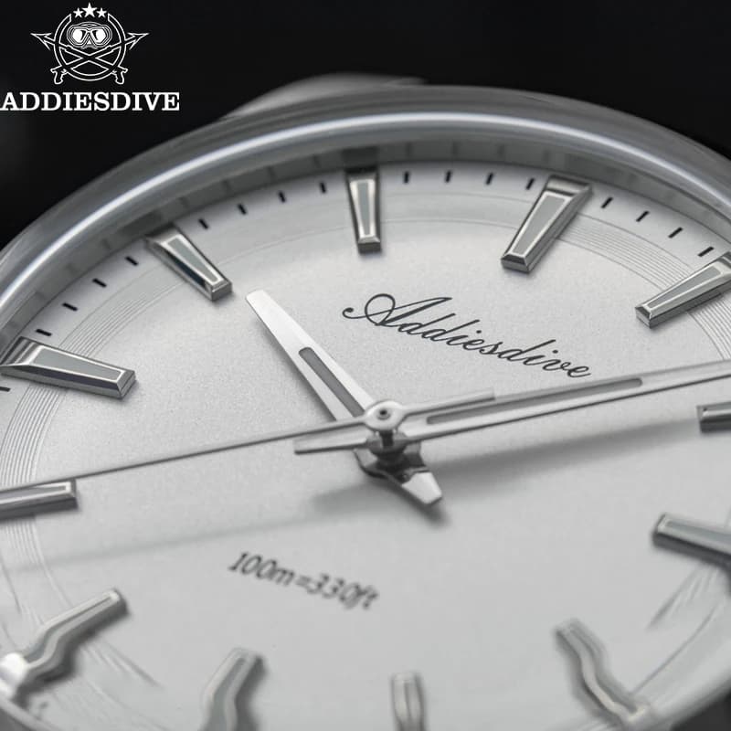 ADDIESDIVE Orologi al quarzo in acciaio inossidabile Orologio analogico in vetro a specchio a bolle BGW9 Orologio da uomo impermeabile super luminoso 100 mAD206