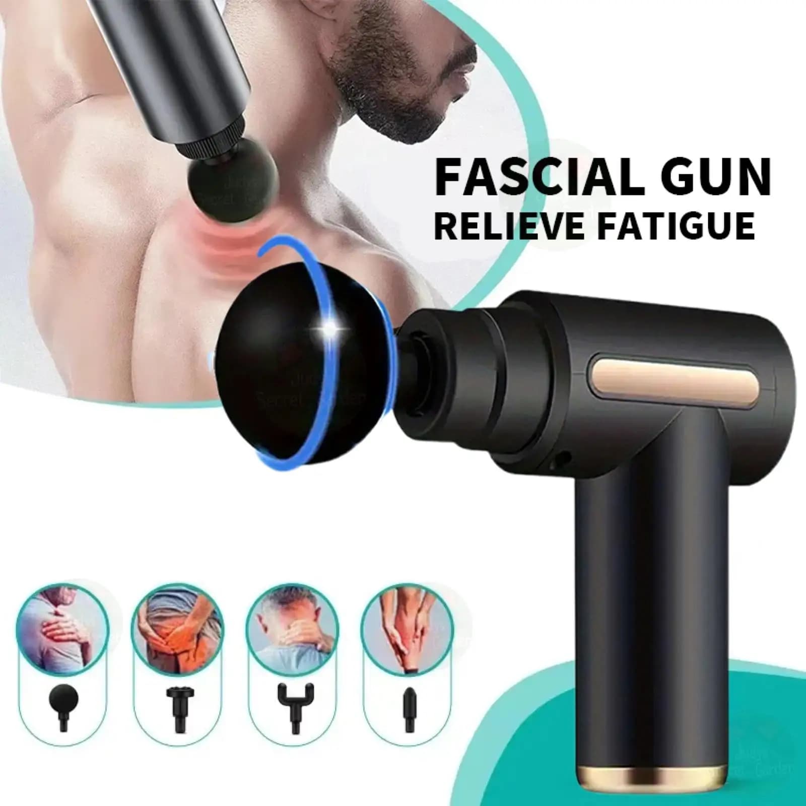 Mini USB Portable Massage Gun Rechargeable to Percussion, 6 Intensity Levels, Reduction of Noise, Vibration Massage for Lift from Deep Muscular Pain, for Body, Collo, Back, Legs, Fitness, Weight Loss, Men and Women