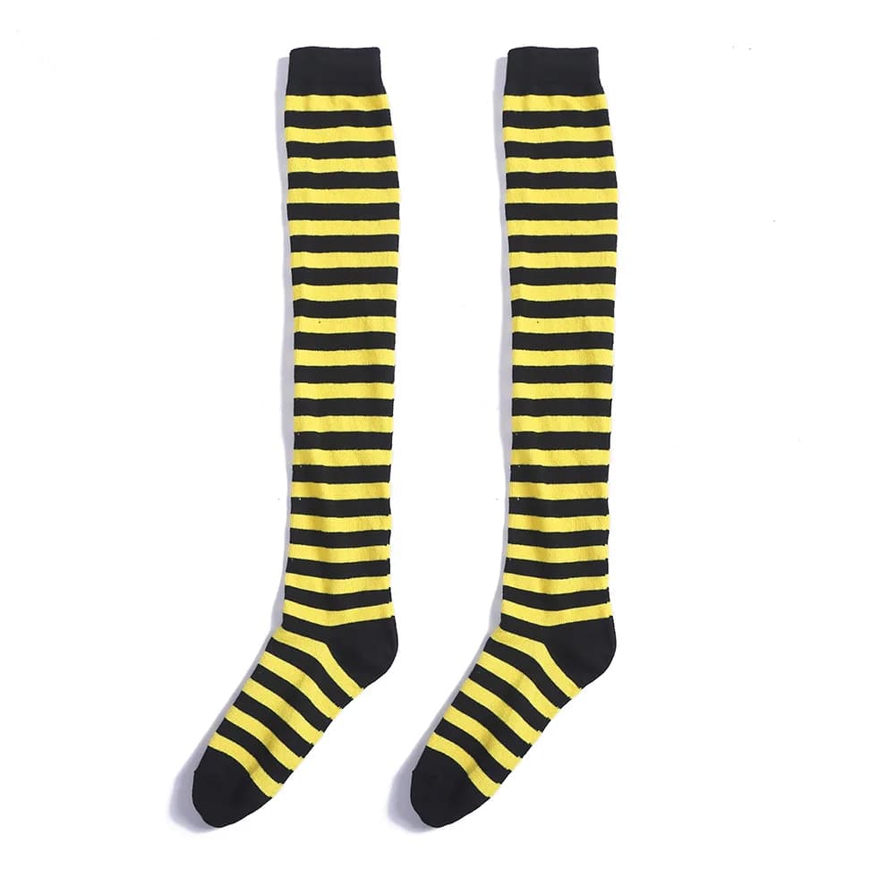 Nuovo abito da equipaggio atletico Natale Halloween Calzino alto alla coscia a righe giapponese a righe al ginocchio da donna all'ingrosso B8W173