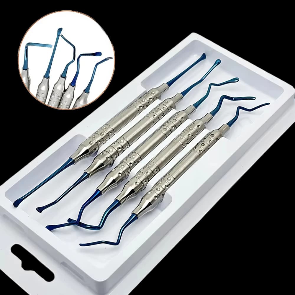 Set of 5 Instruments for Tunneling Procedures View for Dentists, Dentali Tools for Oral Care and Whitening teeth