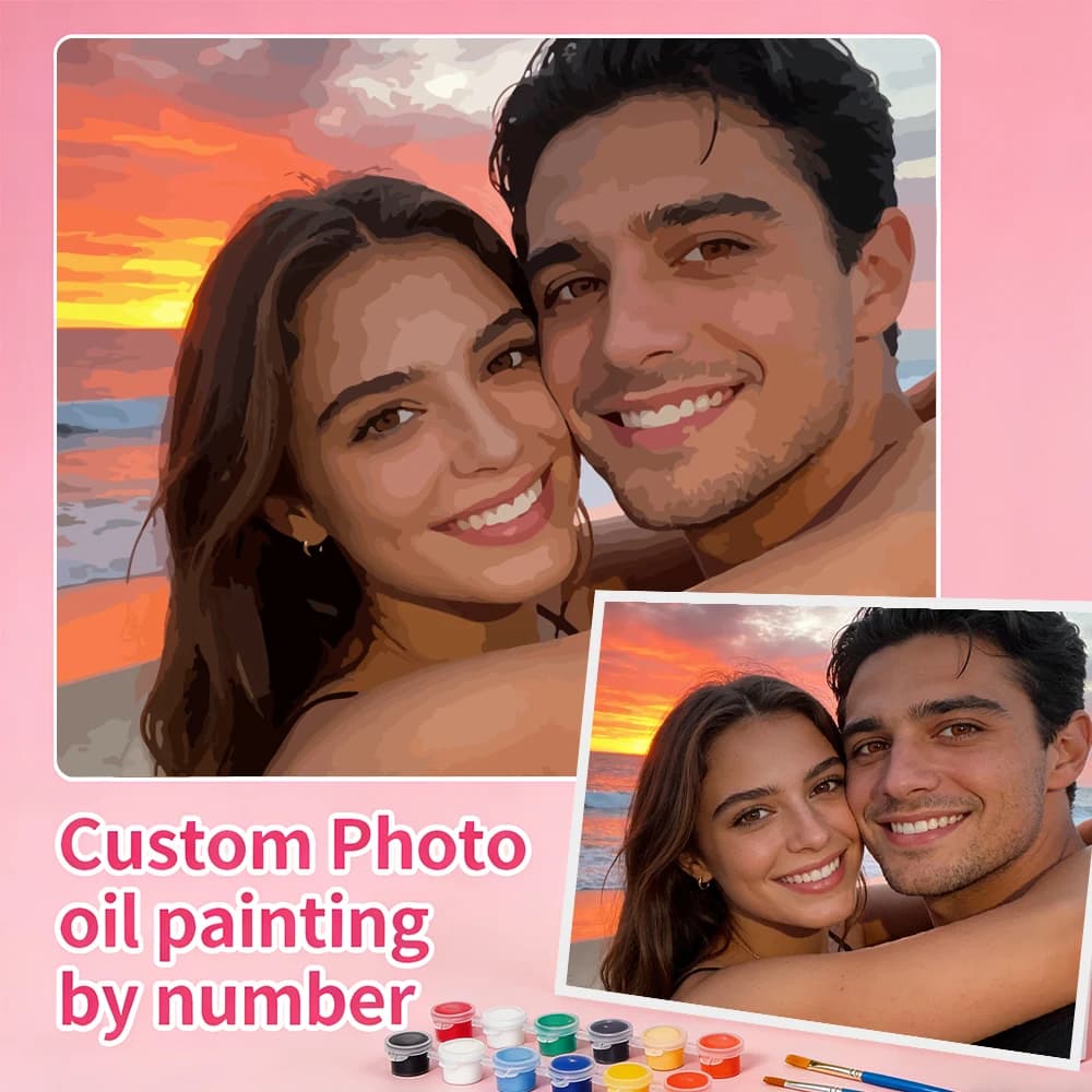 HUACAN Customized Painting By Numbers On Canvas Private Personal Diy Gift Pictures Printed 24 Colour Oil Paint Home Decor