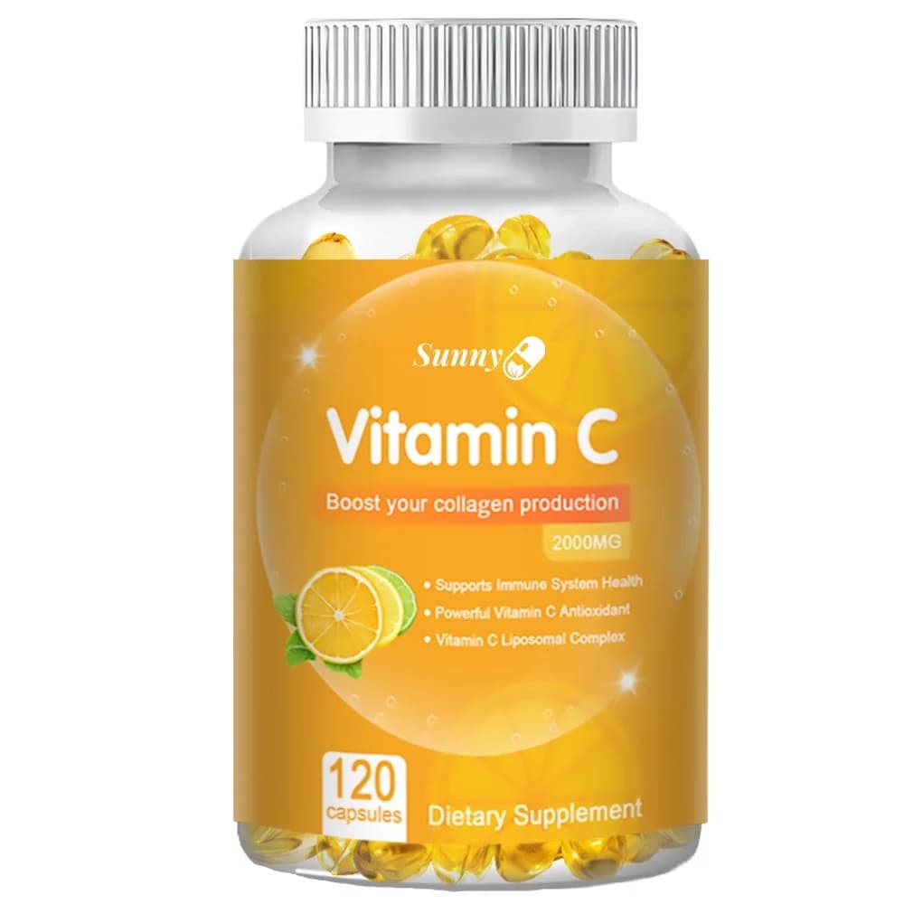 Vitamin C Capsules 2000 mg Nutritional Supplement - Antioxidants promote skin, hair, nails and immune health