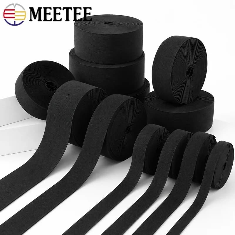 5M 1-10cm Black Elastic Band Wide Waistband Rubber Stretch Tape Clothes Belt Sewing DIY Underwear Strap Craft Accessories Kit