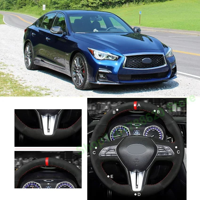Alcantara Suede Leather Seat Cover for Infiniti Q50 2018-2019 Q60 2016-2018 QX50 2018- 2019