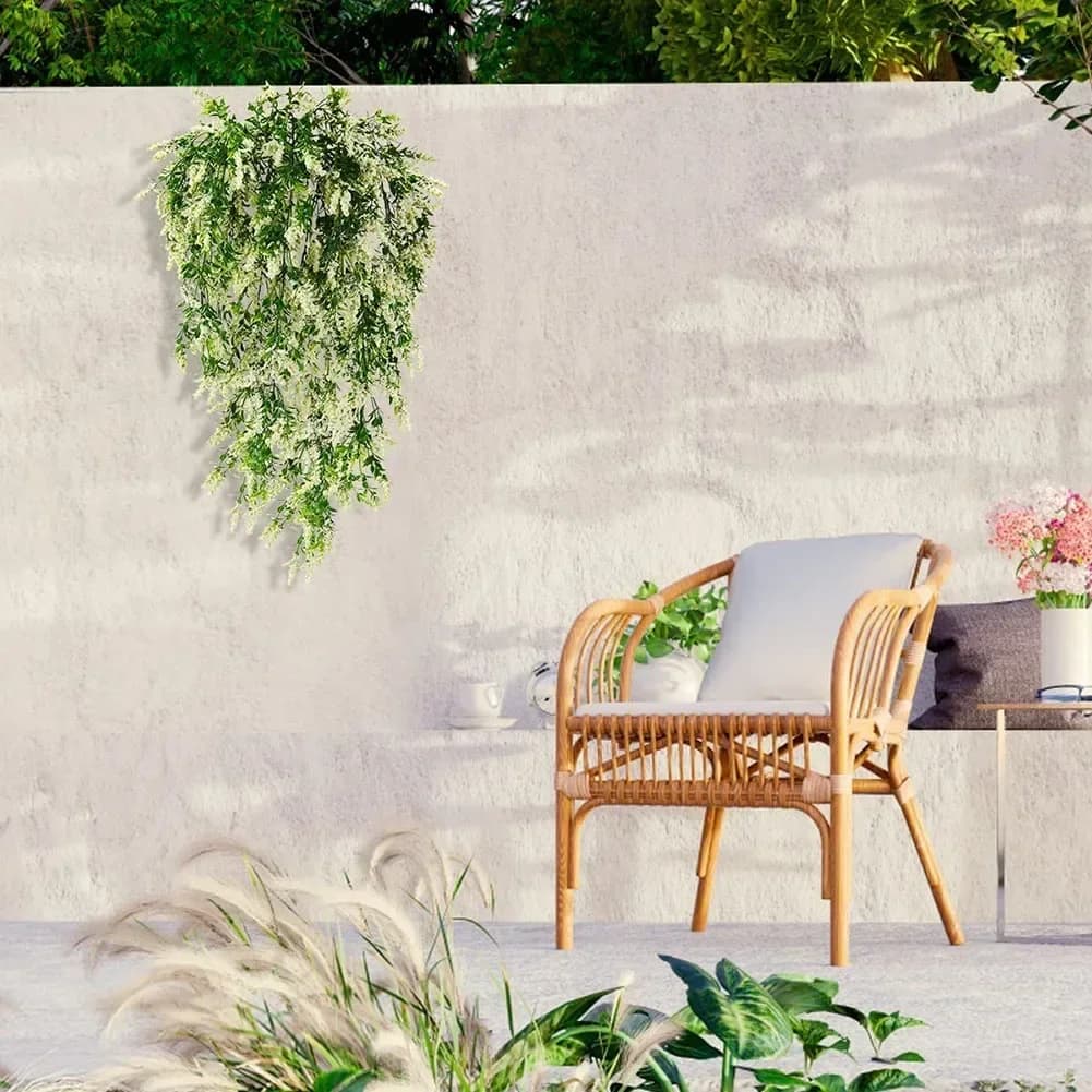 Fiori finti artificiali Piante sospese Vite Casa Matrimonio Giardino Interno Esterno Appeso a parete Fiore Cadente Vite Ghirlanda Decora