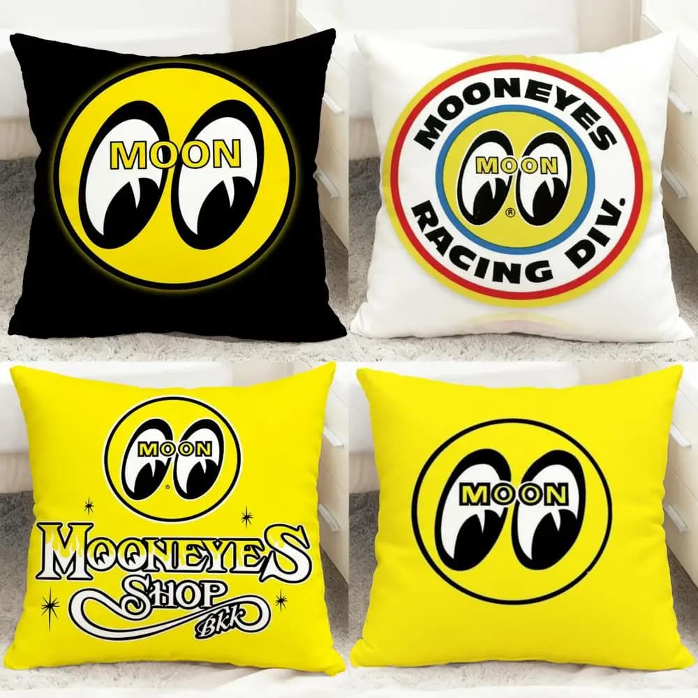 Fodera per cuscino M-Mooneyes simpatico cartone animato Comoda fodera per cuscino reversibile Ideale per la camera da letto del divano dell'auto e oltre