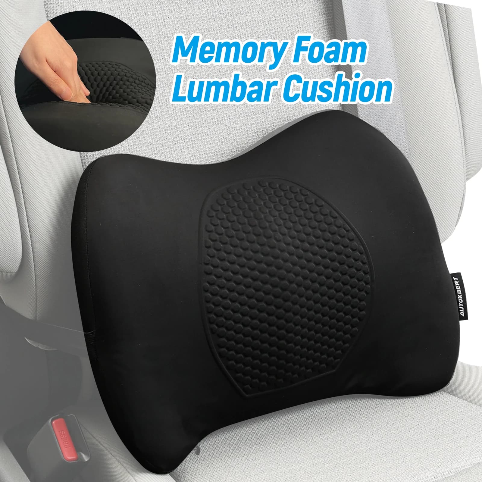 Cuscino di supporto lombare per sedile in gel memory foam per cuscino per sedia per auto da ufficio domestico