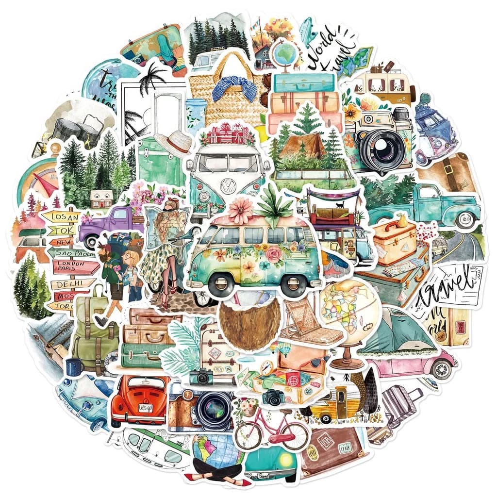 50 adesivi graffiti da viaggio per esterni, per valigie, custodie per telefoni, laptop, quaderni, regali per bambini, negozio di adesivi Story