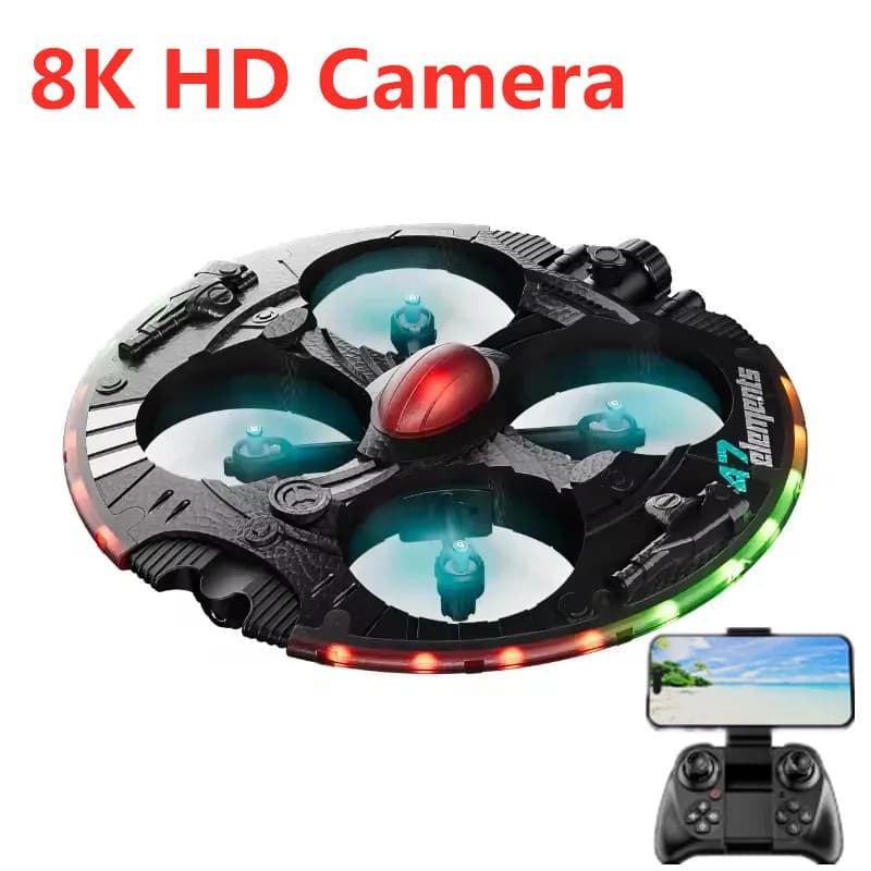 Drone FPV WIFI 8K con Spruzzatore Luminoso, Drone RC con Telecamera HD 8K, Quadricottero RC con Sensore di Gesti, Pallone Volante, Giocattolo RC per Bambini e Ragazzi, Regalo