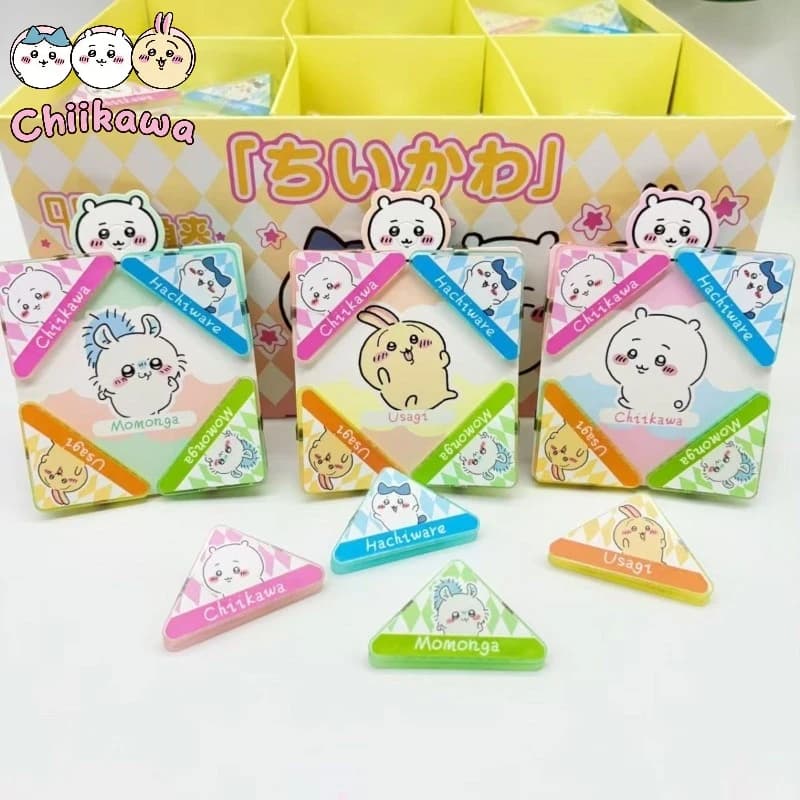 Chiikawa New Cartoon Corner Clip Test Paper Hachiware Usagi Student Acrylic File Anti-roll Storage Triangle Folder Student Gifts