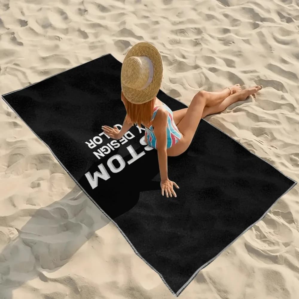 Asciugamano da spiaggia personalizzato, 1 pezzo, con foto personalizzata, resistente, per nuoto, piscina, viaggi, design moderno, regalo perfetto per gli amanti della spiaggia